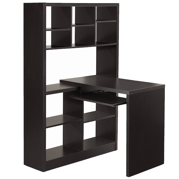 Corner Desk, 60 in H, Rich Dark Cappuccino